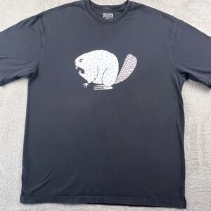 Duluth Trading Co T-Shirt Mens Large Black Angry Beaver Longtail Work LumberJack